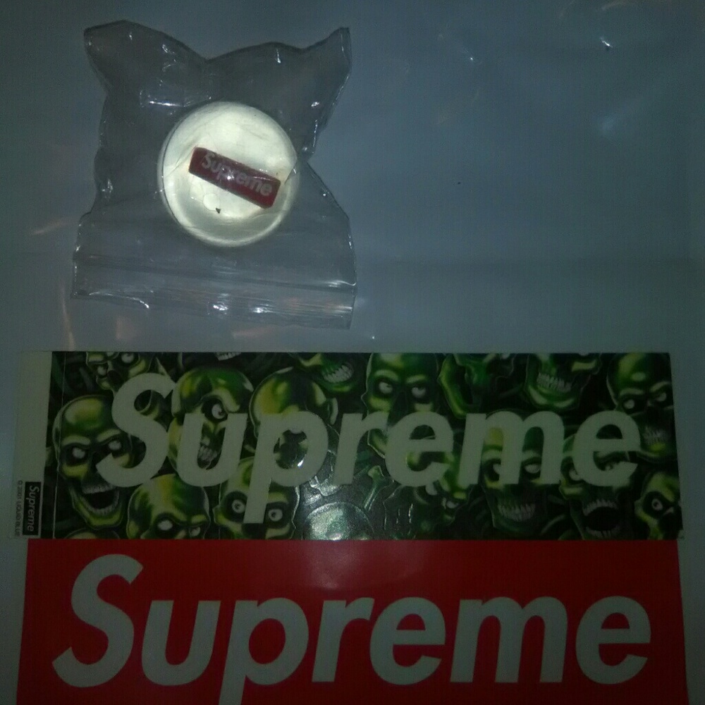 Skull pile box logo sticker and Supreme ball